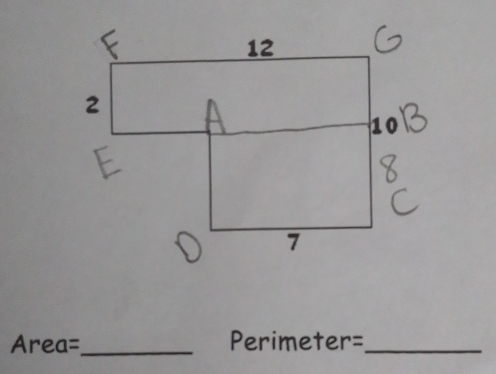 Area= _  Perimeter=_