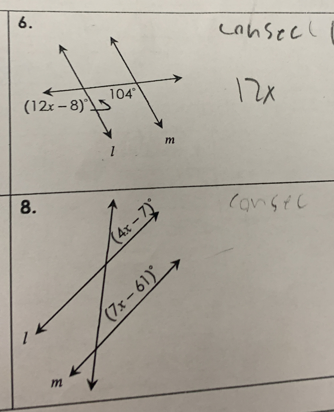 104°
(12x-8)^circ 
m
1