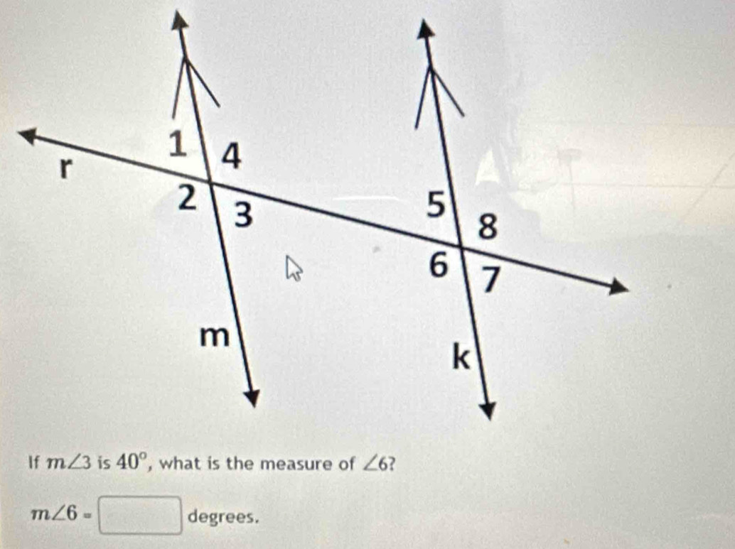 m∠ 6= degrees.