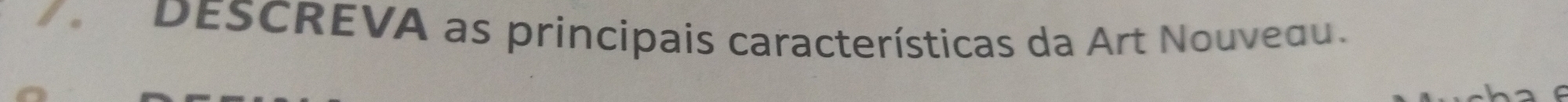 DESCREVA as principais características da Art Nouveau.