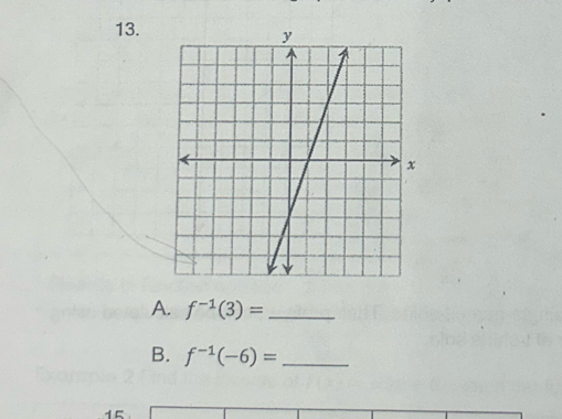 f^(-1)(3)= _ 
B. f^(-1)(-6)= _ 
15