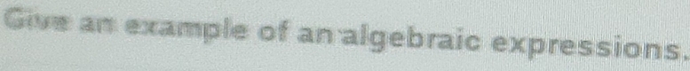 Give an example of an algebraic expressions.