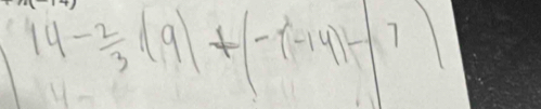 14- 2/3 (9)+(-1-|-14|)-7|