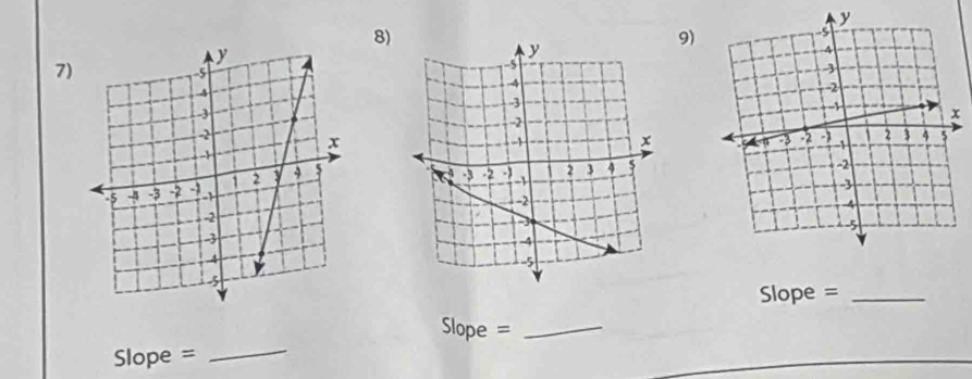 Slope = _
Slope = _
Slope = _