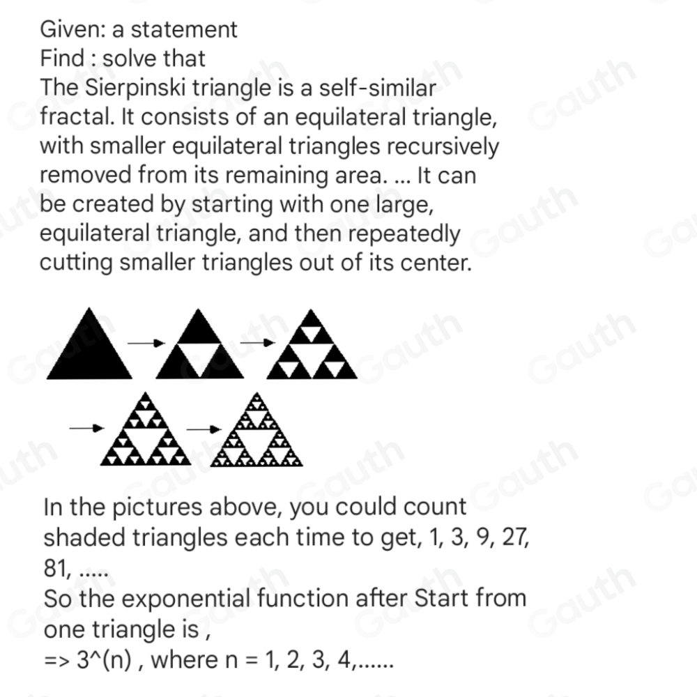 Solved: Activity 4 The Sierpinski triangle is a fractal that shows an ...