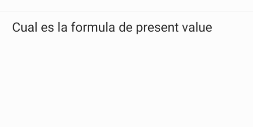 Cual es la formula de present value