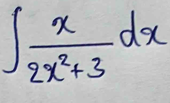 ∈t  x/2x^2+3 dx