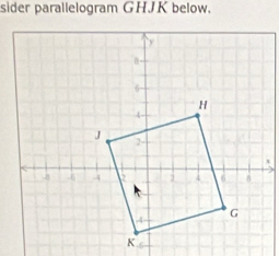 sider parallelogram GHJK below.