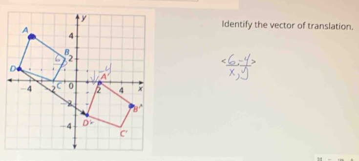 Identify the vector of translation.