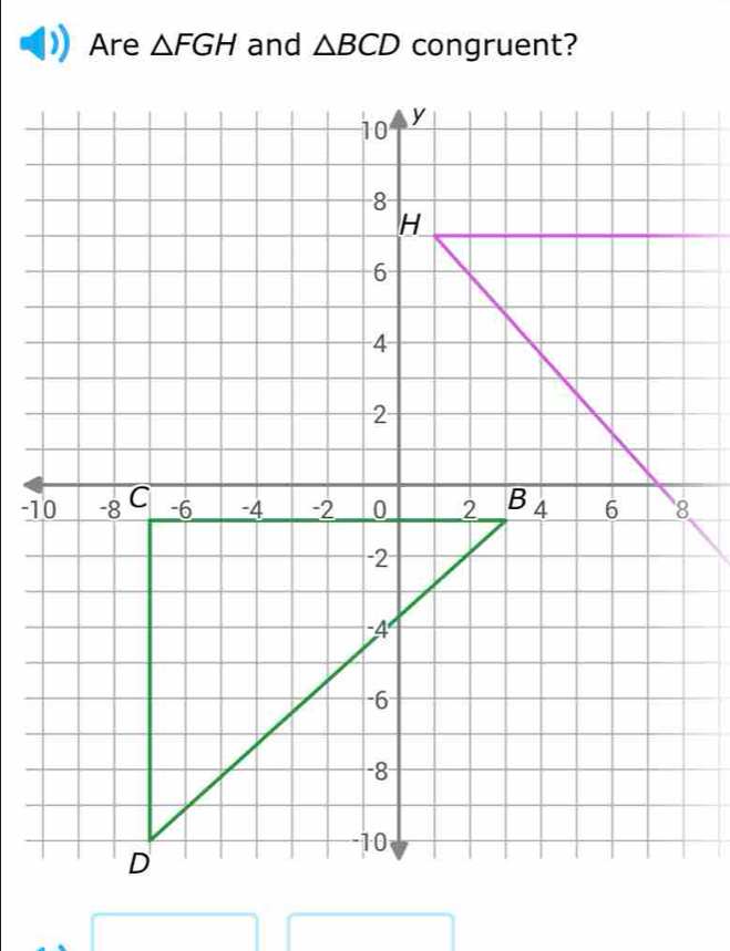 Are △ FGH and △ BCD congruent?