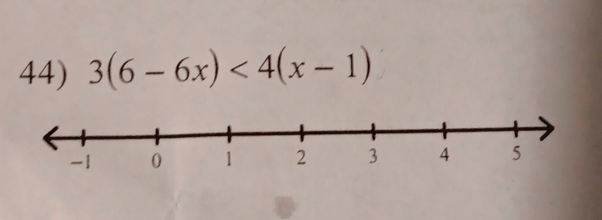 3(6-6x)<4(x-1)