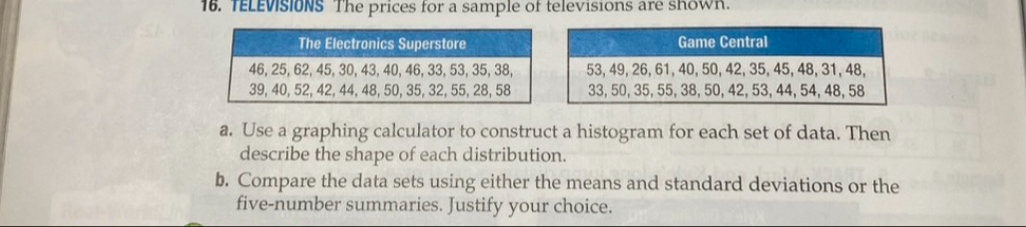 แก้ไขแล้ว:TELEVISIONS The prices for a sample of televisions are shoWn ...