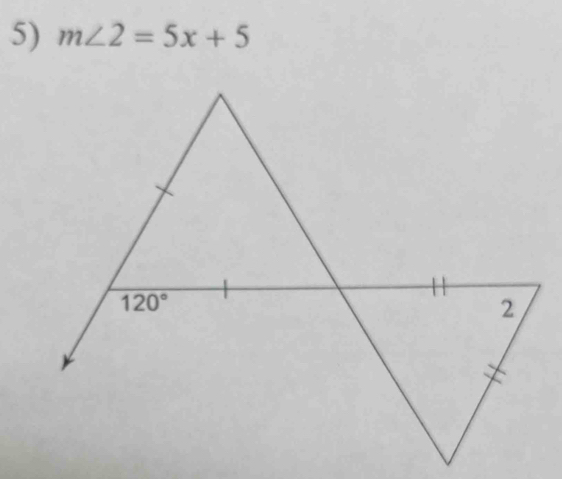 m∠ 2=5x+5