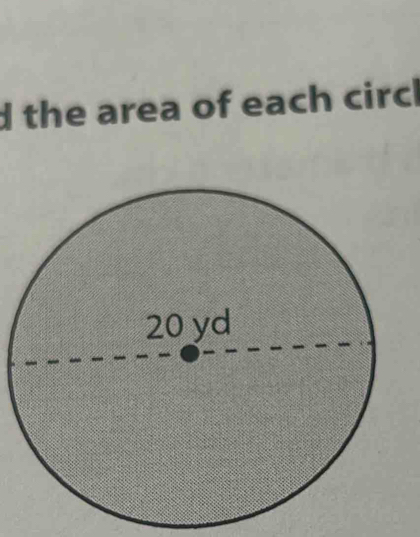 the area of each circh