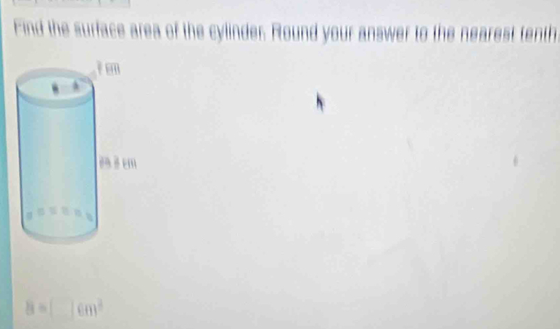 Find the surface area of the cylinder. Round your answer to the nearest tenth