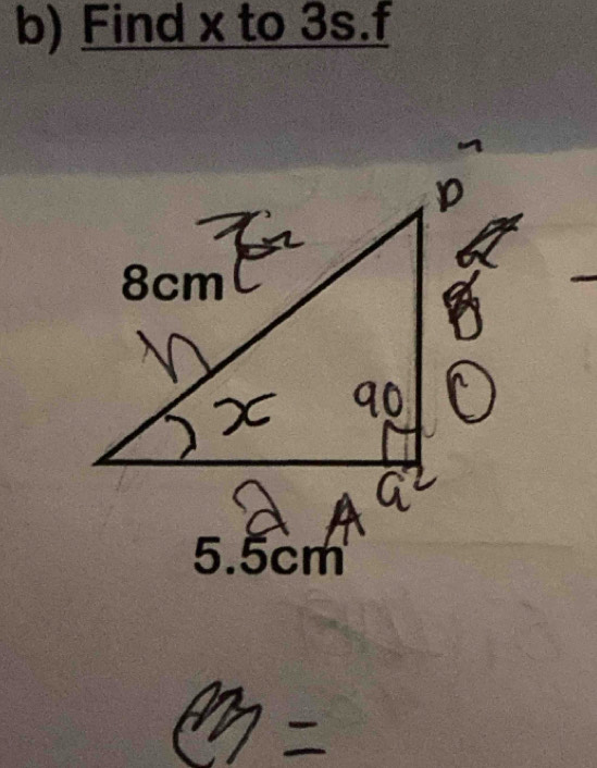 Find x to 3s. f