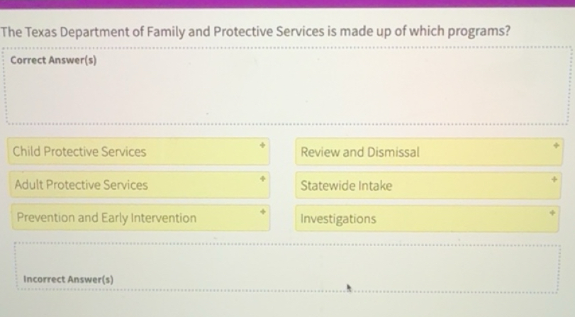 Solved: The Texas Department of Family and Protective Services is made ...