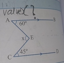 A
- B
60°
x E
45°. D
C