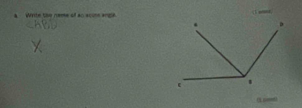 a Write the name of ao acure angle.