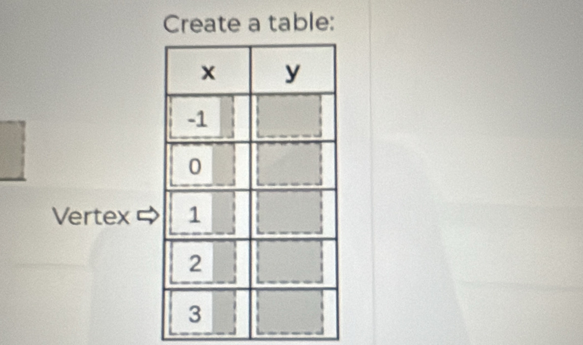 Create a table: 
Vertex