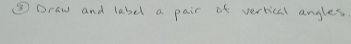 ⑤Draw and label a pair of vertical angles