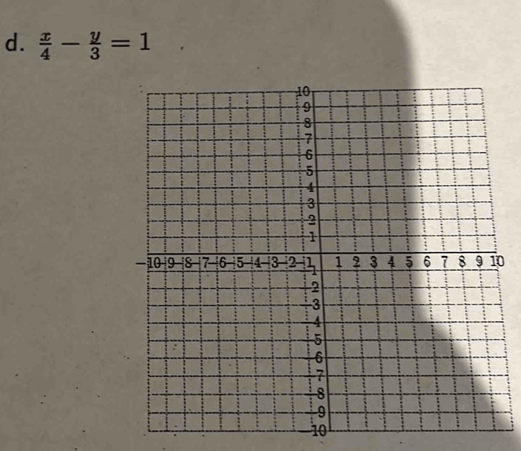  x/4 - y/3 =1
0