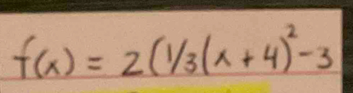 f(x)=2(1/3(x+4)^2-3