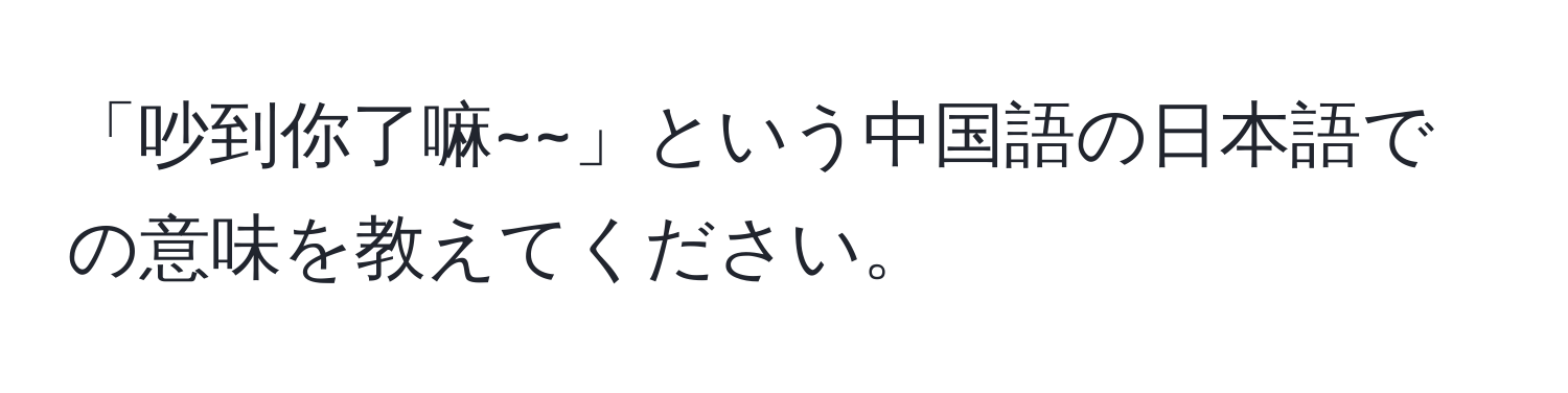 「吵到你了嘛~~」という中国語の日本語での意味を教えてください。