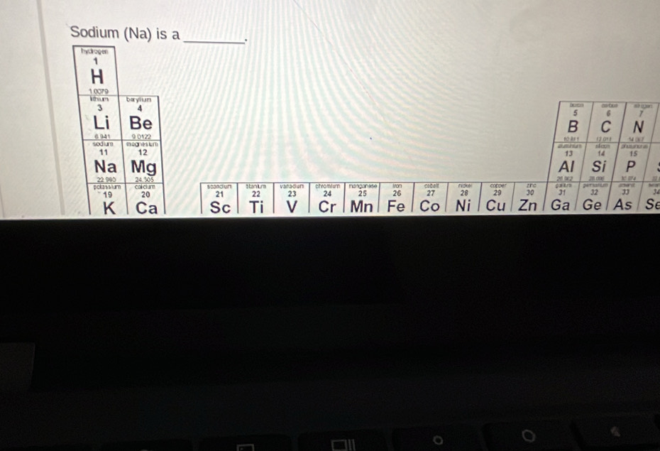 Sodium (Na) is a_ . 
4