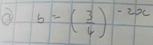 ③ b=( 3/4 )^-2x