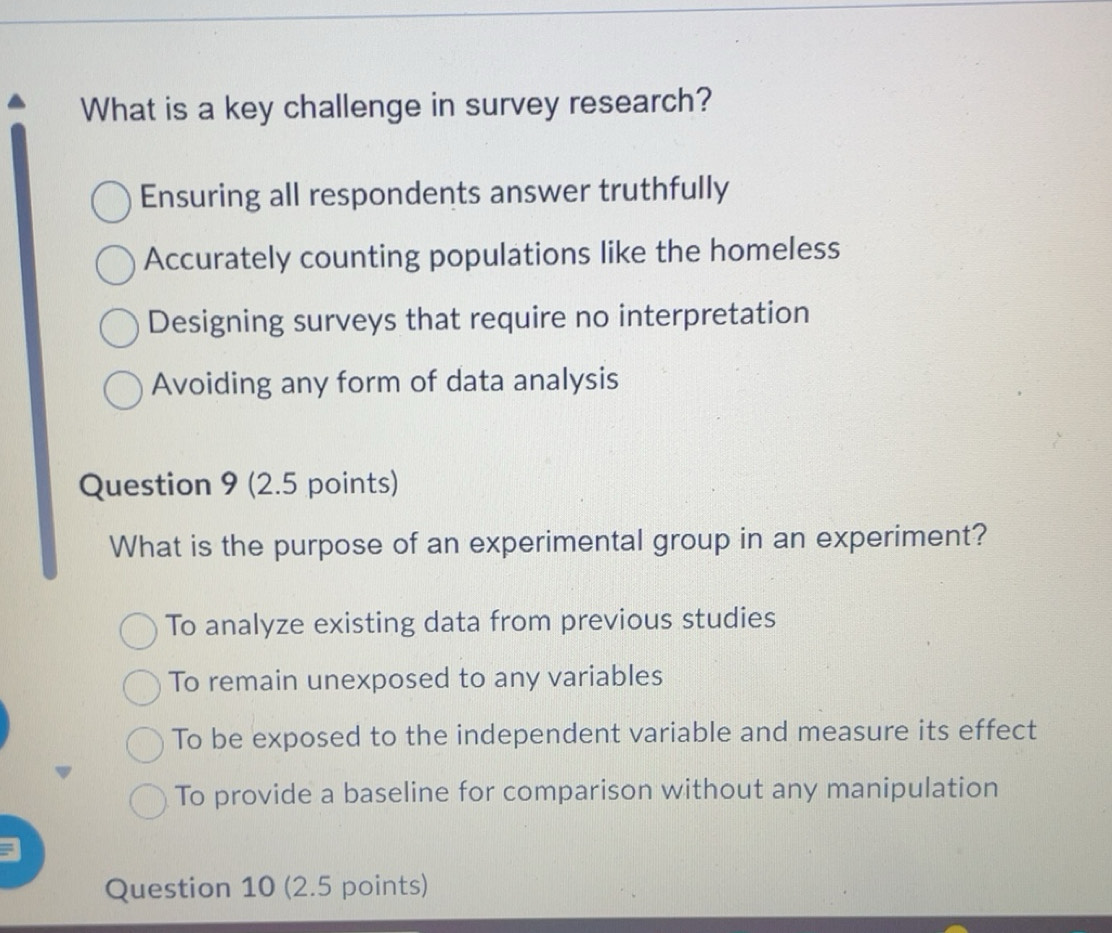 Solved: What is a key challenge in survey research? Ensuring all ...