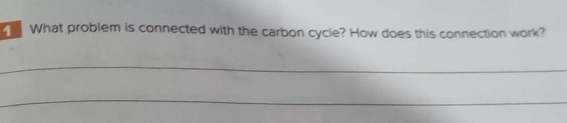 What problem is connected with the carbon cycle? How does this connection work? 
_ 
_