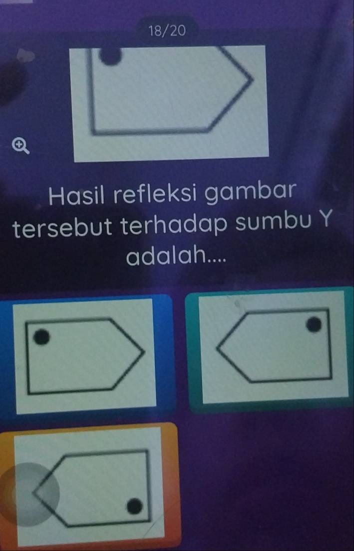 Hasil refleksi gambar 
tersebut terhadap sumbu Y
adalah....