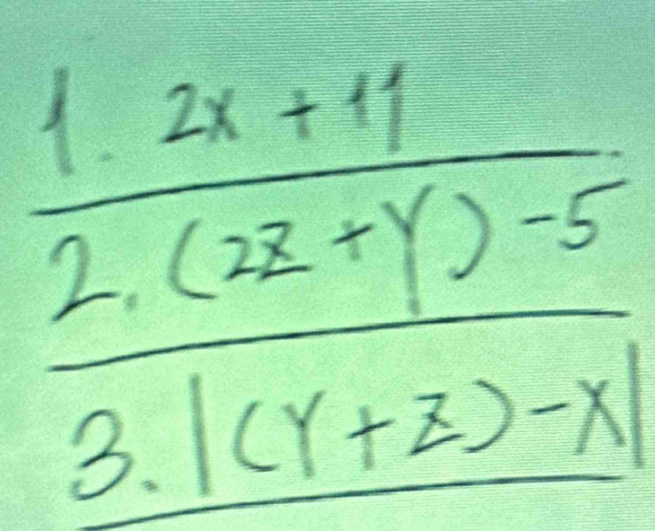 frac  1/2  (2x+4)-)/(2x+y)-5 3· 1(y+2)-x