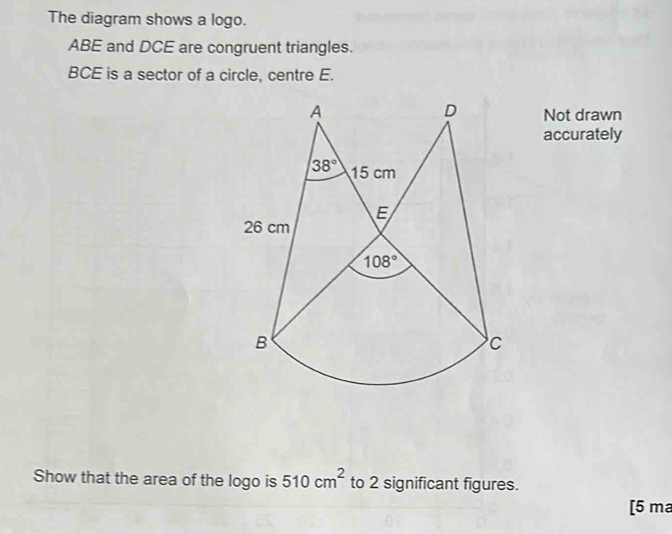 Solved: The diagram shows a logo. ABE and DCE are congruent triangles ...