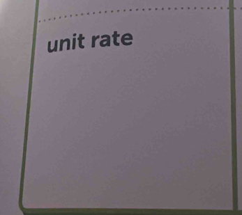 unit rate