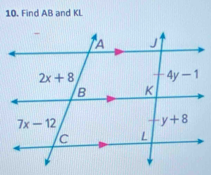 Find AB and KL