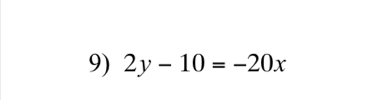 2y-10=-20x