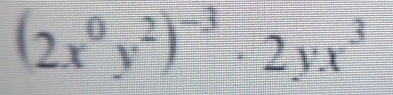 (2x^0y^2)^-3· 2yx^3