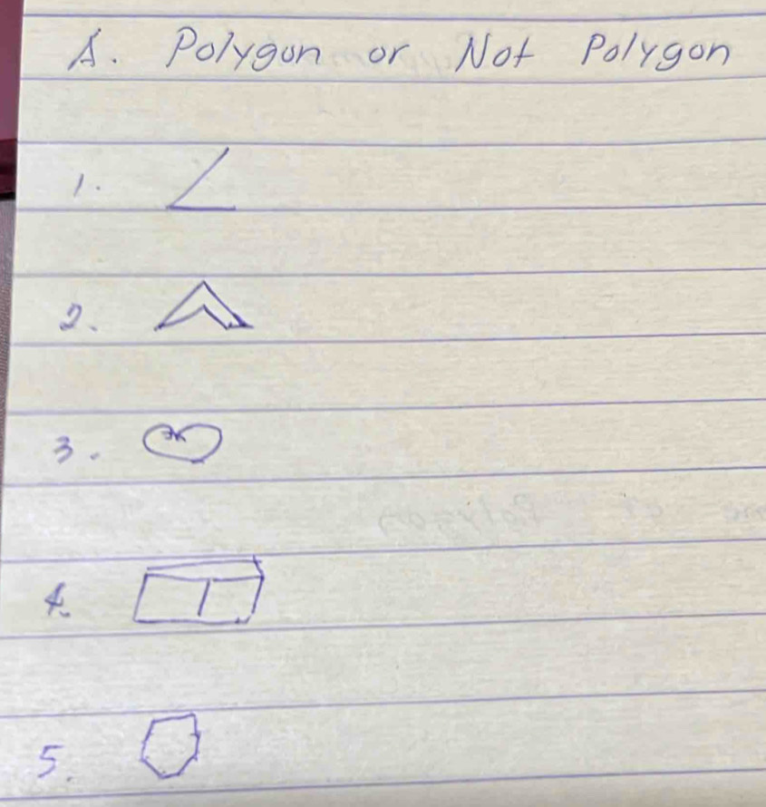 Solved: Polygon or Not Polygon 1. 2 2、 3. 4 5. [Math]