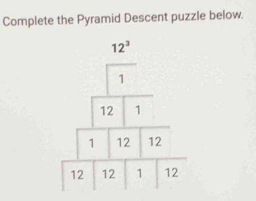 Complete the Pyramid Descent puzzle below.