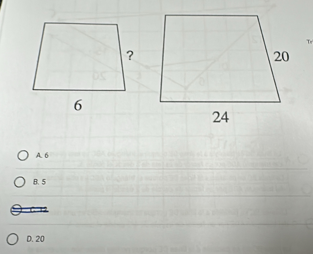 Trị
A. 6
B. 5
D. 20