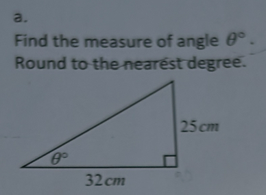 Find the measure of angle θ°.
Round to the nearest degree.