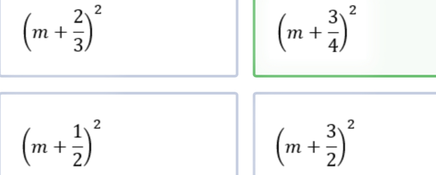 (m+ 2/3 )^2
(m+ 3/4 )^2
(m+ 1/2 )^2
(m+ 3/2 )^2