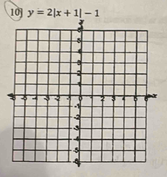 10 y=2|x+1|-1