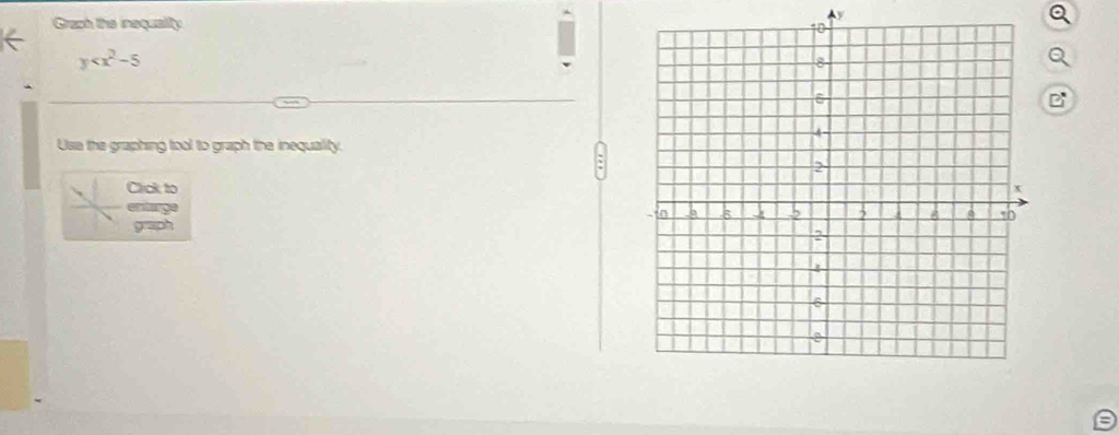 Grach the inequality
y
B 
Use the graphing tool to graph the inequality. 
Click to 
enlarge 
graph
