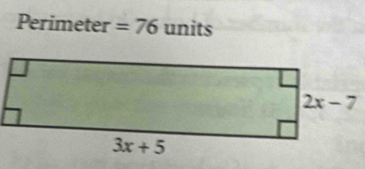 Perimeter =76 units