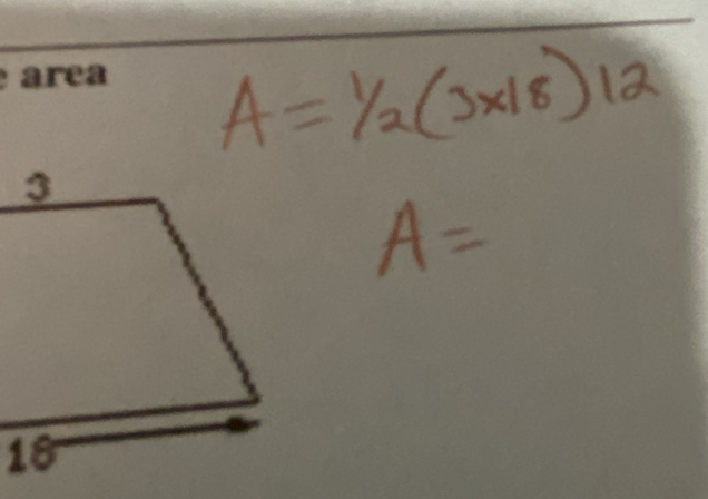 A=1/2(3* 18)12
A=