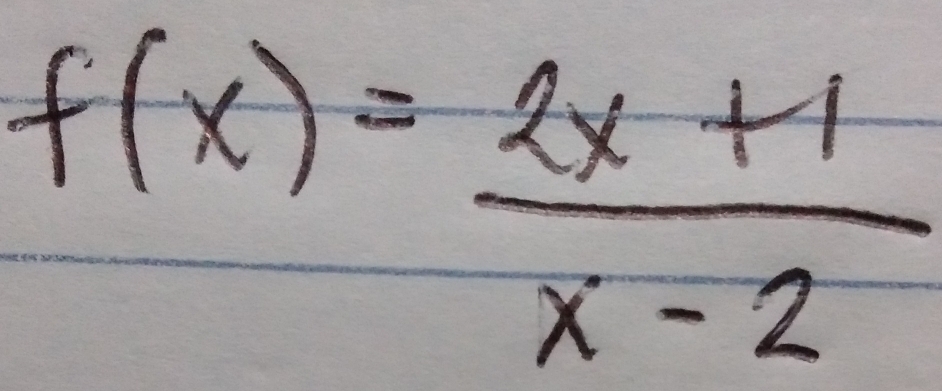 f(x)= (2x+1)/x-2 