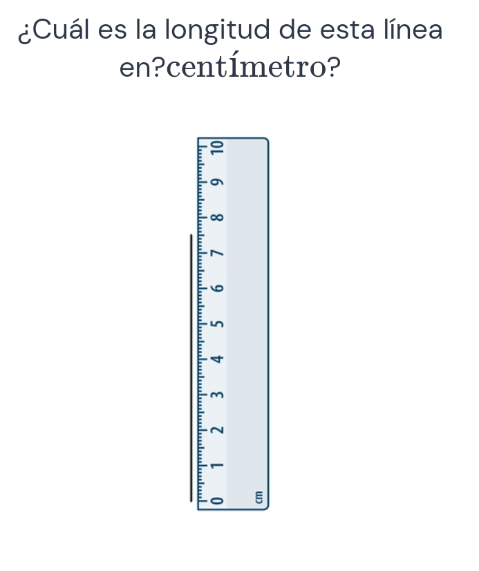 ¿Cuál es la longitud de esta línea 
en? centÍmetro? 
ξ